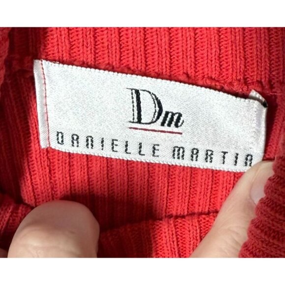 VTG Danielle Martin Womens Pink Ribbed Turtleneck Sweater Large Classic - Picture 8 of 9